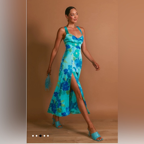 Show Me Your Mumu Mina Midi Dress Womens XXL in Blue Piccadilly Floral 🌸 - Picture 2 of 9